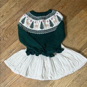 Tahari Green Fair Isle Knit Sweater Set